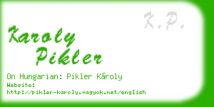 karoly pikler business card