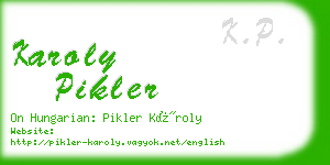 karoly pikler business card